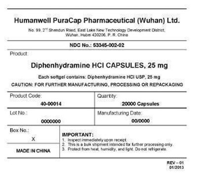 Diphenhydramine 25 mg Purple Bulk Label